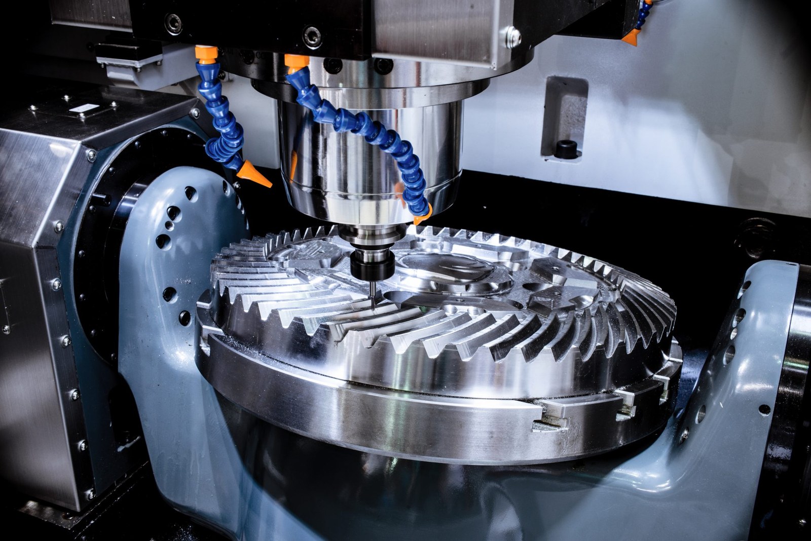 A five-axis machining centre: the machine to listen to first.